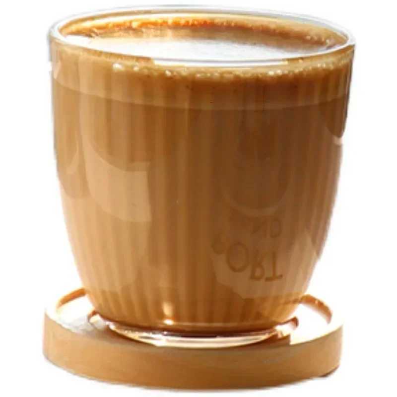 250ml/360ml Coffee Mugs Cafe Vintage Striped Cups Transparent Glass Latte Iced Coffee Cup Cold Extract Mocha ic Drinkware Y251125