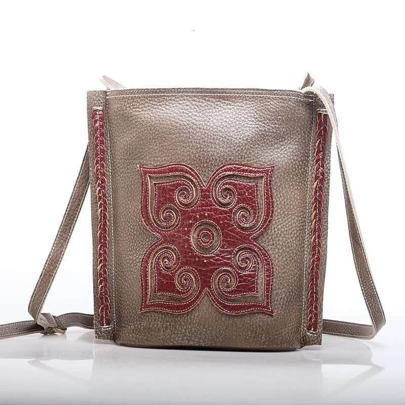 Zency Genuine Leather Vintage Hand-Woven Crossbody Messenger For Women Shoulder Bag Thick Lining Big Pockets