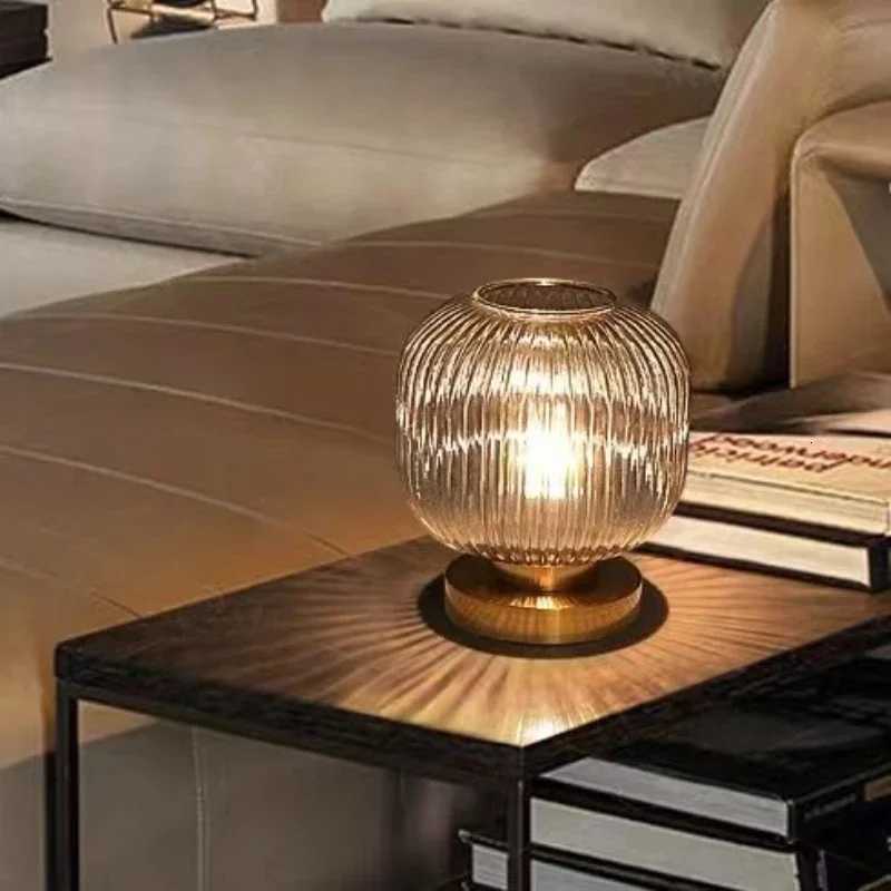 Nordic Modern Glass Table Lamps Bedroom Bedside Night Light Study Office Decoration Reading Home Lighting LED Living Room DeskM251125