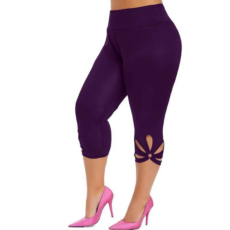 Womens plus size elastic basic leg summer elastic waist seamless casual leg shorts capri legC250425