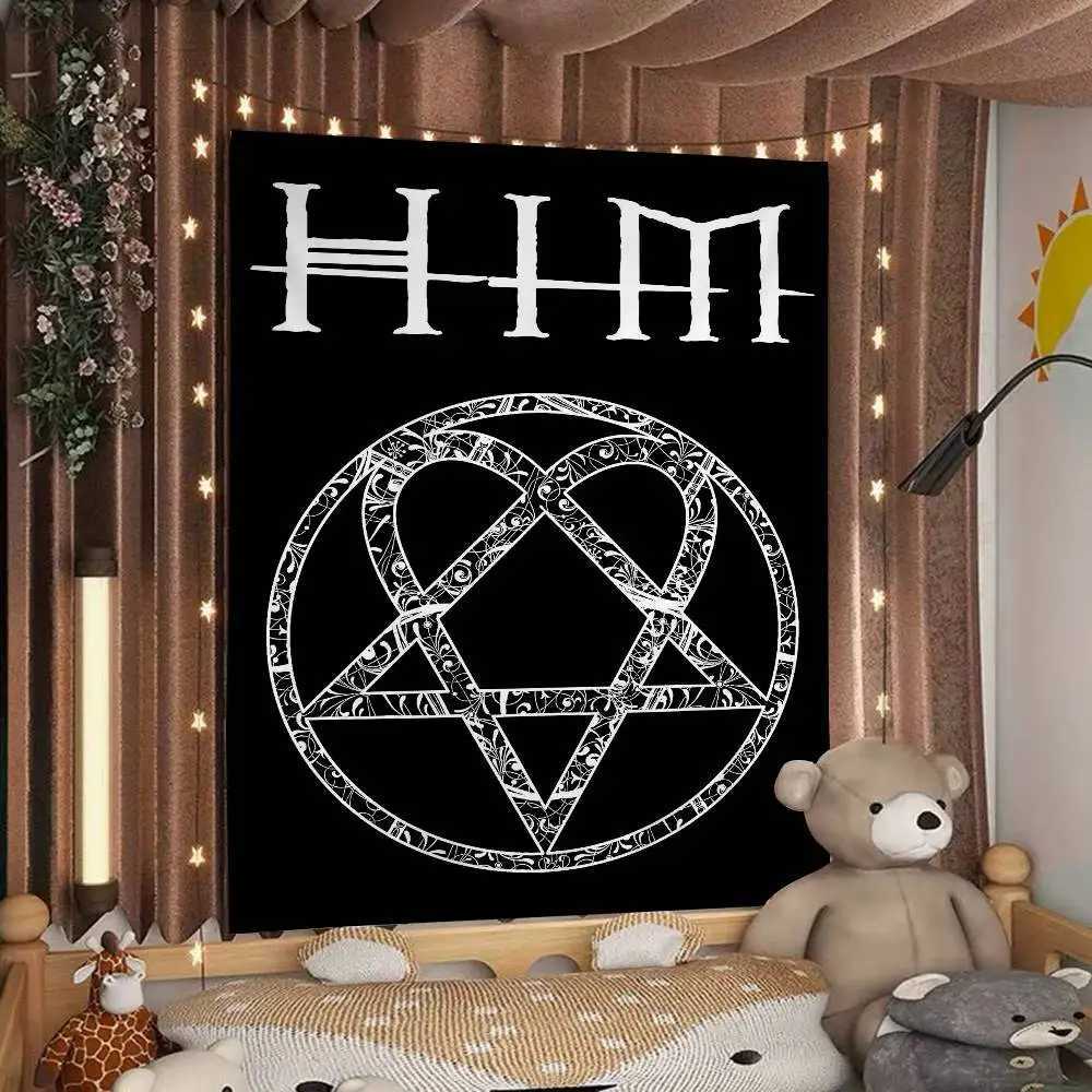 Rock H-HIM Band Chart Tapestry Bohemian Wall Tapestries Mandala Wall Art DecorM251125
