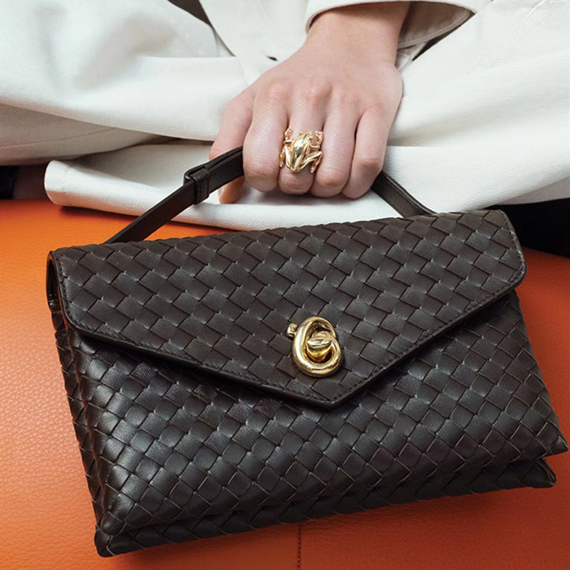 Knot Lock Bag Leather Crossbody Tote Bag Gold Buckle For Women Portable Shoulder Bag 10A Mirro Designer Tote Handbag Women Shoulder Crossbody Bag Envelope Woven Bag