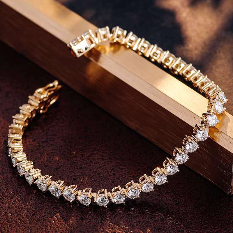 14k White Gold Lab Grown Diamond Tennis Bracelet Everyday Wear Anniversary Gift Fine Jewellery Customised Hip Hop Fashion Style