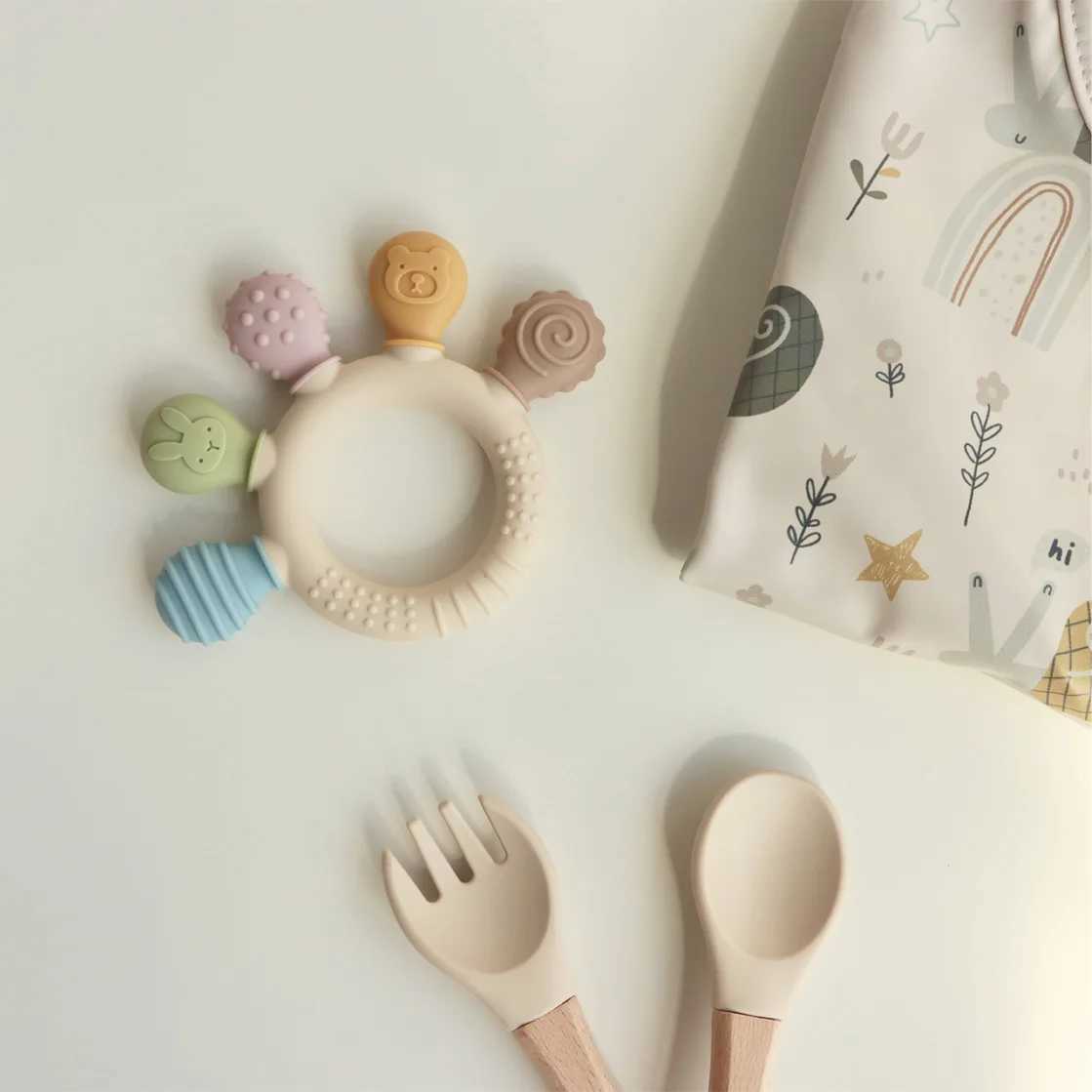 erduo Silicone Baby teether anxiety teething toys 0 12 months chew beads sensory gum relief soother G251125