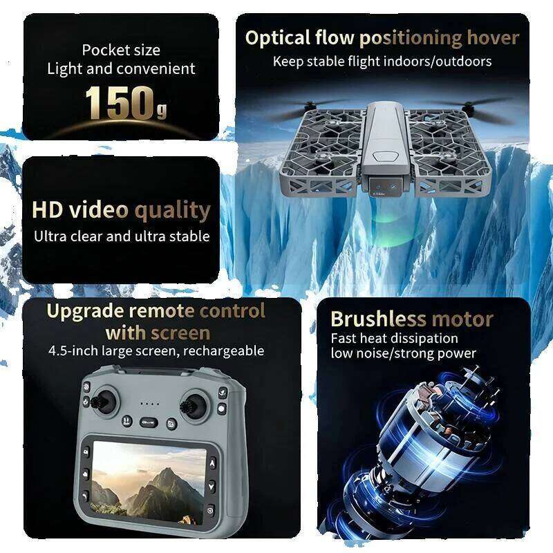 RC Mini Cam Camera Screen Control K HD Aerial Photography Brushless Full Enclosure Flying Machine Quadcopter Drone