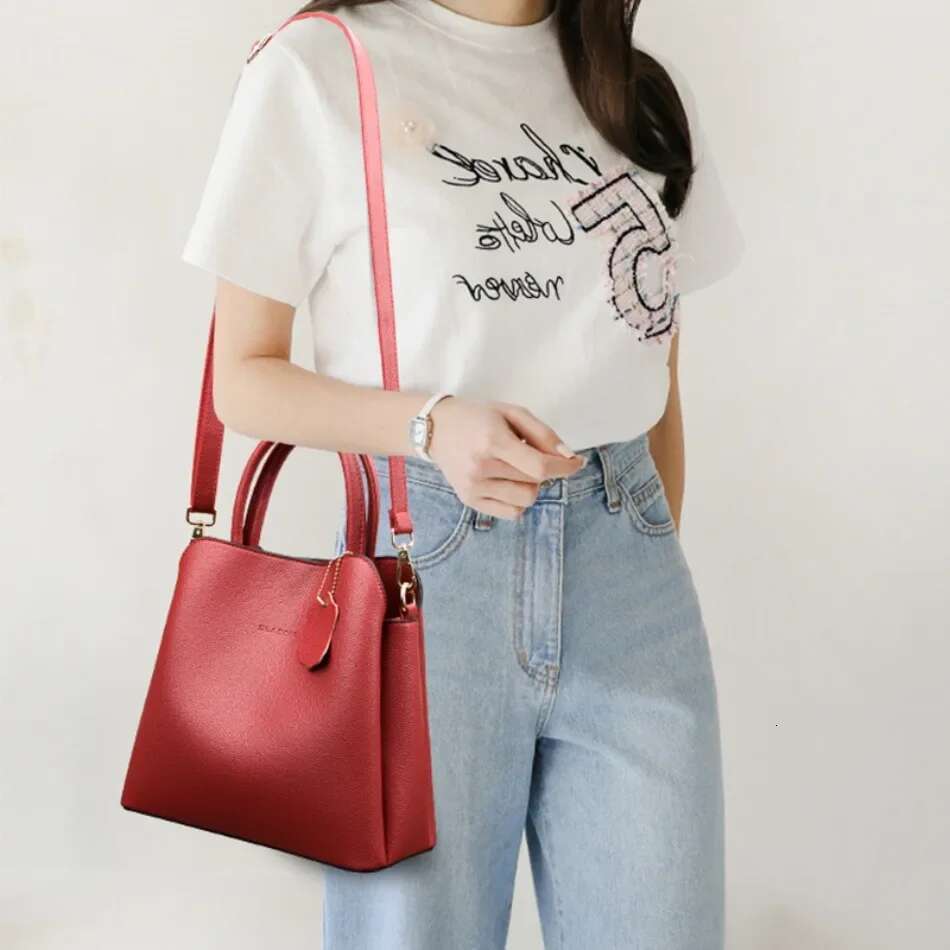 Soft Leather Handbags Designer Female Croosbody Bags For Women Casual Solid Color Tote Handbag Sac A Main 2024