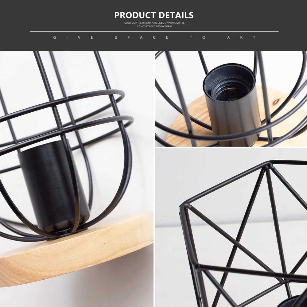 Retro Wood Table Lamp For Bedroom E27 Modern Indoor Art Desktop Decor Light Living Room Decoration Lamp Base With Switch EU PlugM251125