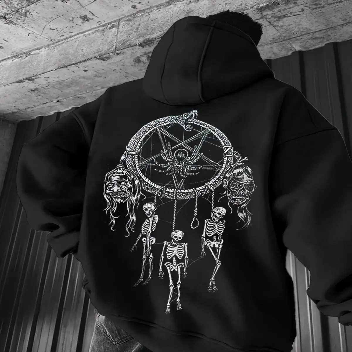 Viking Totem Printed Hoodie Cotton Fce Mens Loose Casual Eagle Super Cool Hoodie Mens Hoodie Sportswear w250425