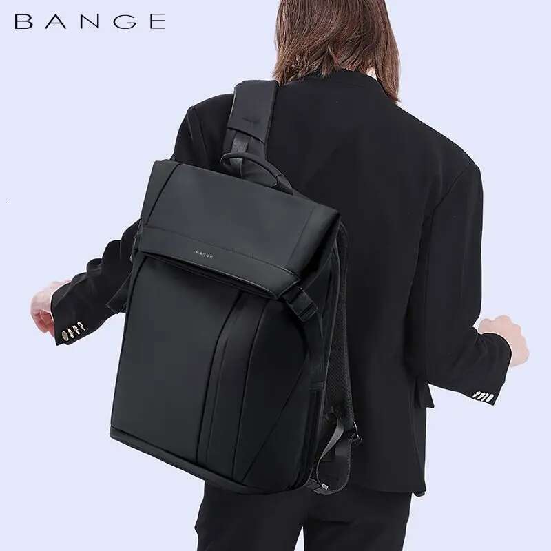 Designer bag Mochila Bange 15.6-inch laptop Men's business waterproof multi compartment travel bag Black backpack suitable for Men