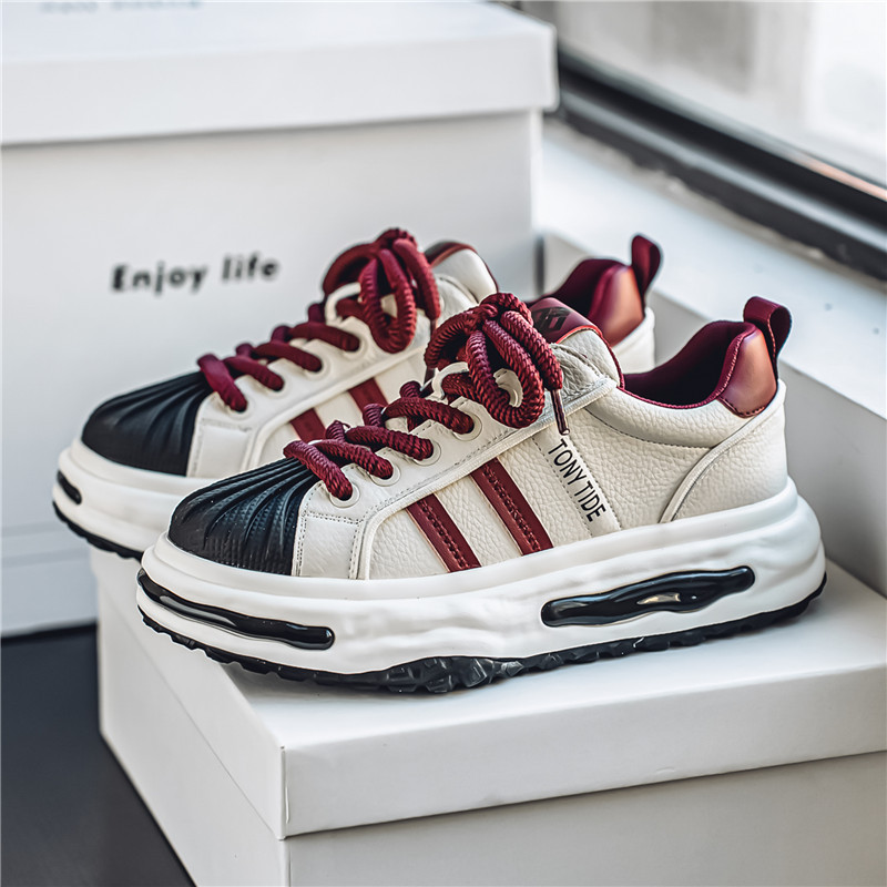 Free shipping 2025 spring summer trendy men shoes new casual sneakers thick sole height increasing running shoes size 39-44