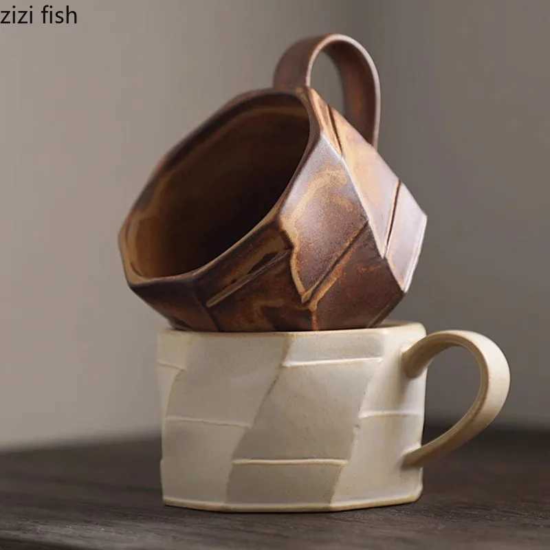 Retro Irregular Ceramic Mug Creative Texture Coffee Mug Office Beverage Cup Juice Cup Milk Cups Water Cups Household Products Y251125