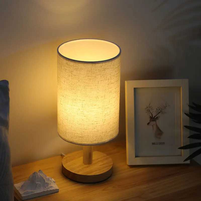 Small USB Table Lamp for Bedroom Bedside Lamps for Nightstand with Round Fabric Shade Desk Reading Lamp for Kids RoomM251125
