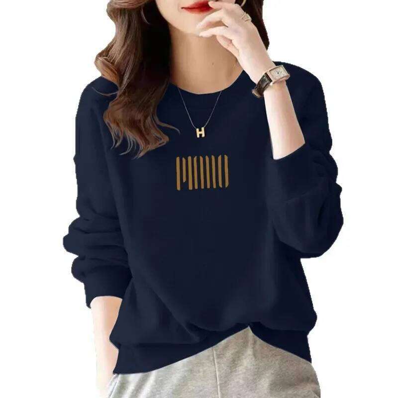 Loose Large Size Round Neck Sweatshirt Women's Slimming Belly Covering Lazy Base Layer Overhead No Cap Top Winter Thickened