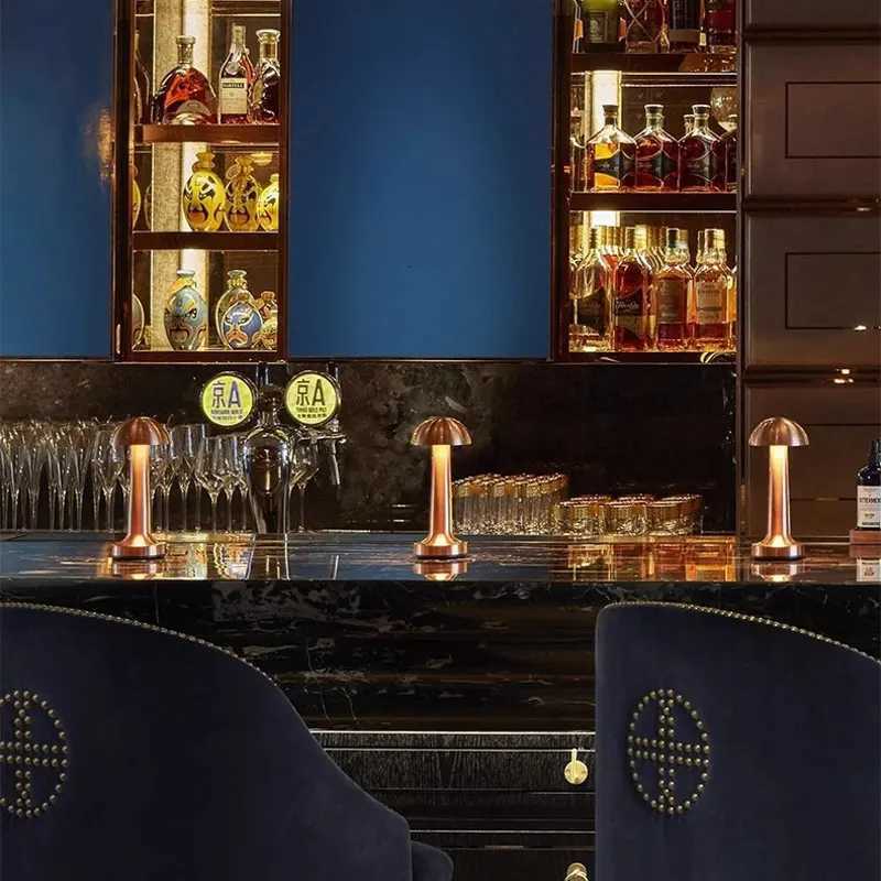 Round Headed Retro Table Lamp Metal Touch Decor for Bar Coffee Table Restaurant Decor Light Desk LED Rechargeable Night LightsM251125