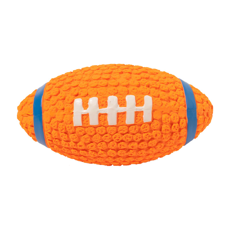 Dog Chew Toy Latex toy football Rugby for Outdoor Feeding & Teeth Grinding makes a loud dog sound noise maker large dog toy.