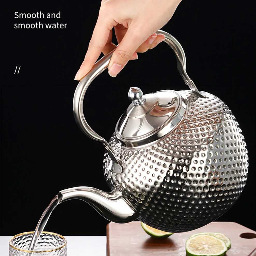 Hammer texture stainless steel teapot hight-capacity boiling water pot with tea strainer Restaurant induction cooker teakettle C251125