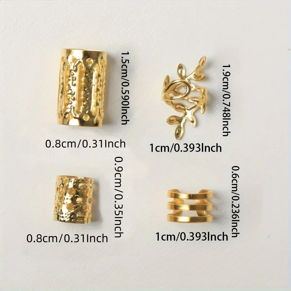 40 piecesset of elegant hollow hair rings with different patterns suitable for girls to DIY accessories local braids 250417