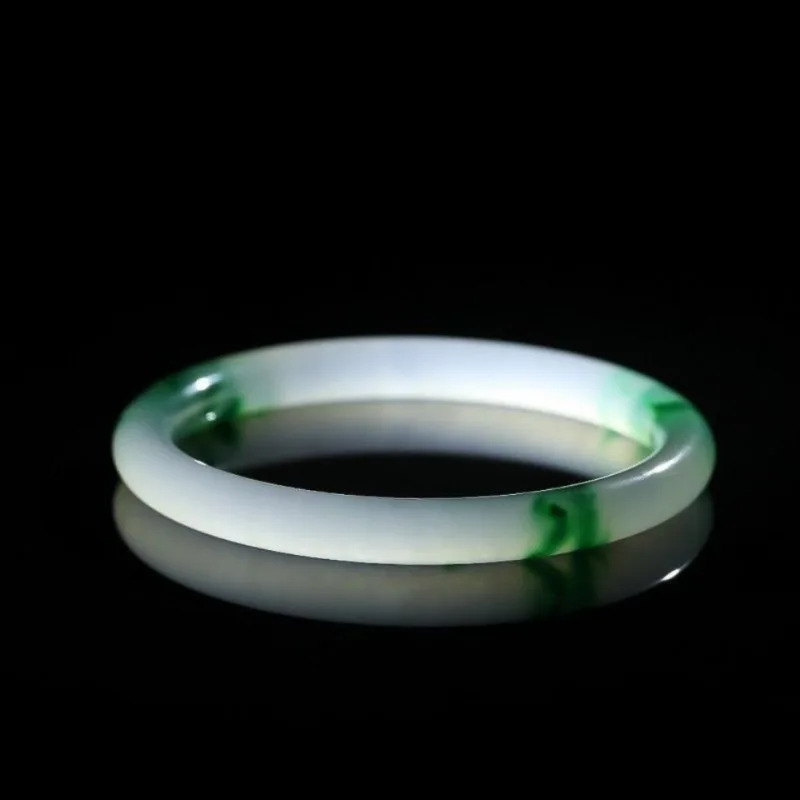 Ice Jade Bracelet for Women Light Green Floating Flower Fine Round Bracelet Quartz Rock 250424