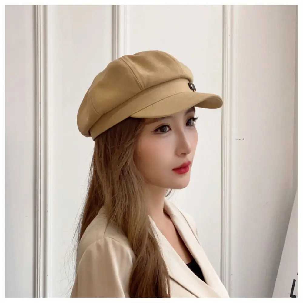 Womens Adjustable Vintage Beret Hat Fashion Autumn Winter Woolen Newsboy Paperboy Soft Octagonal Cap Stylish Trendy Headwear J251125