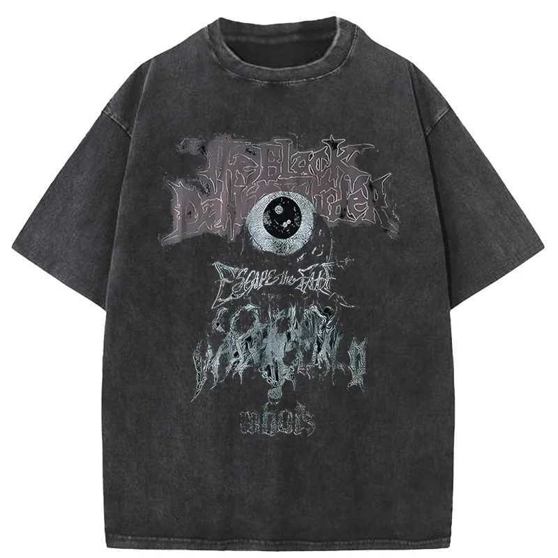 Mens T-shirt Hip Hop Dark Street Clothing T-shirt Evil Eye Printed Harajuku Summer Short Sleeve T-shirt Cotton Top T-shirt W250425