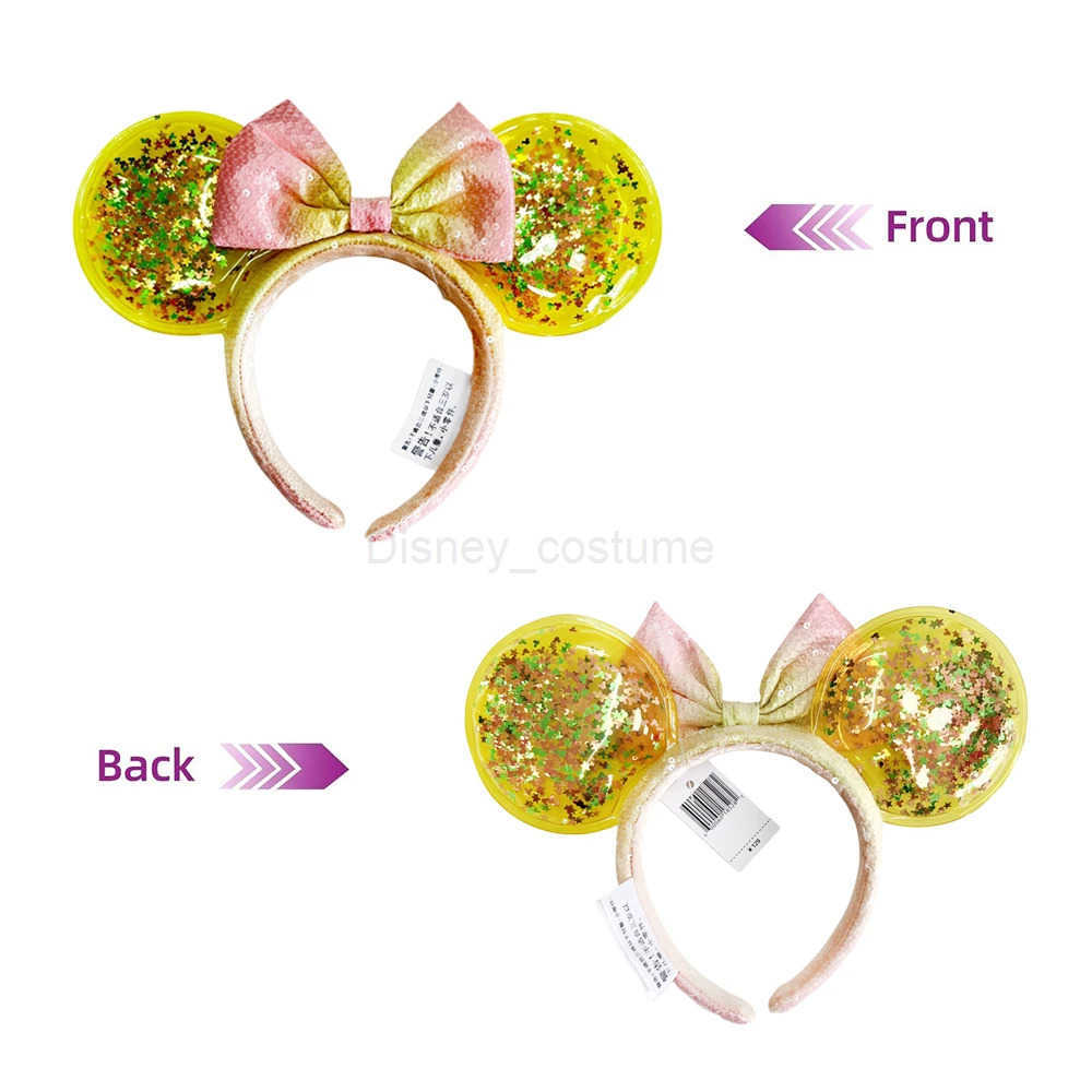 Disney UP Air Cushion Mickey Mouse Ear Headband Disney Cartoon Blue Sky Grape Soda Water Badge Plush Headwear Decorative Gift X250425