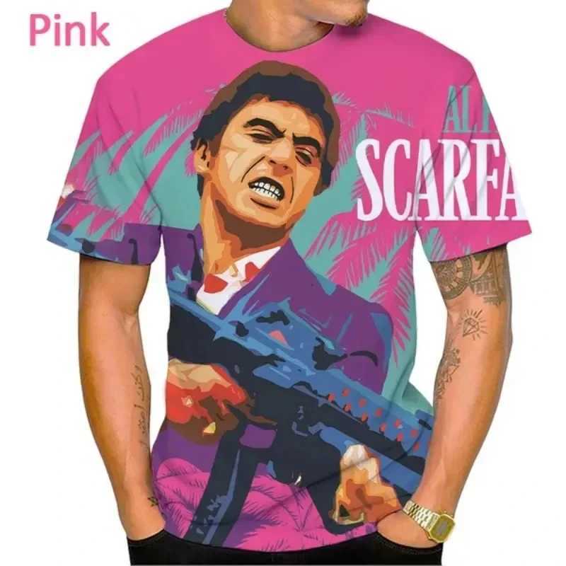 New fashion movie scar face 3D printed T-shirt summer mens casual Harajuku style T-shirt oversized street childrens Y2k top W250425