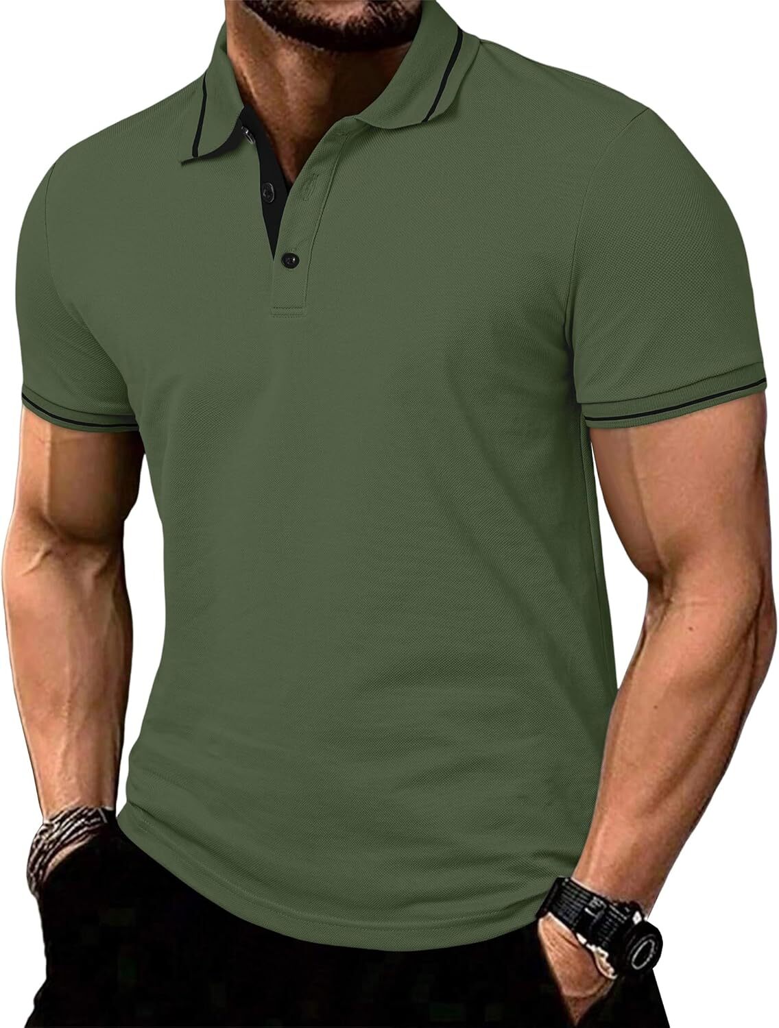 Mens Polo shirt Mens Casual Polo Shirts Classic Button Basic Short Sleeve Cotton Casual tops summer clothes