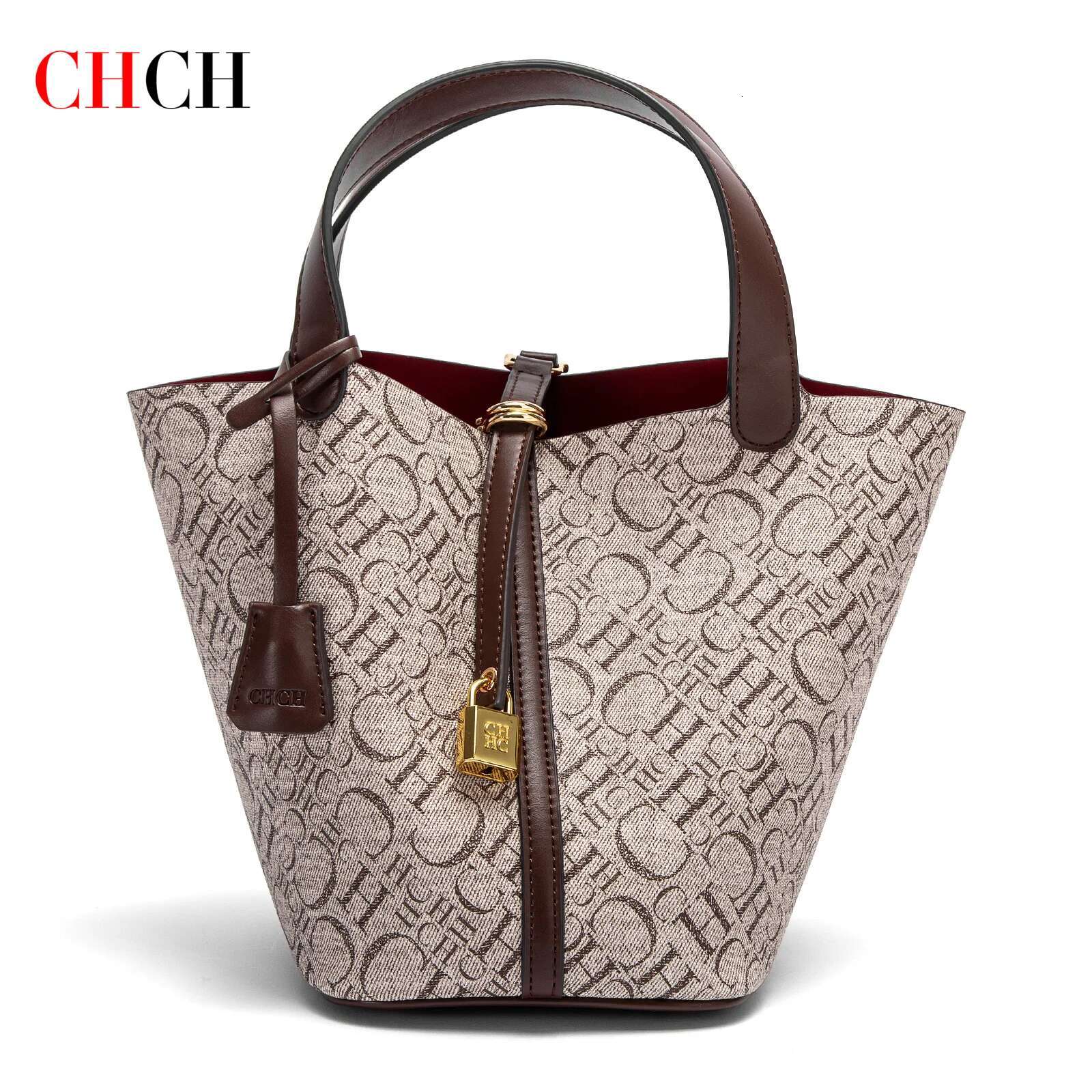 CHCH Tote 2024 New Large Capacity Basket Classic Copper Lock Commuter Women's Bag