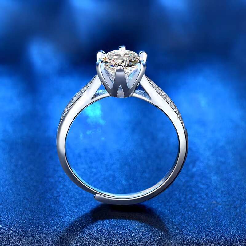 In Stock 925 Sterling Silver Jewelry 1Ct VVS Moissanite Wedding Ring Solitaire Engagement Ring Mini Gifts for Women