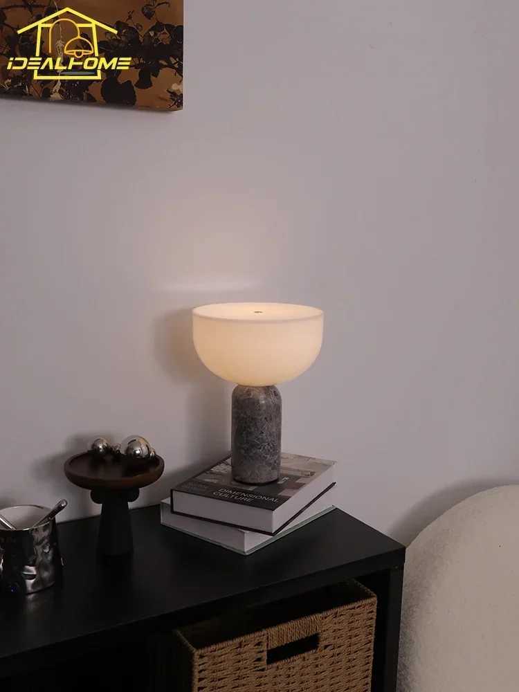 Danish Design Marble Table Lamp with USB Charging Touch Switch Atmosphere Desk Lights Living Room Bedroom Bedside Study KitchenM251125