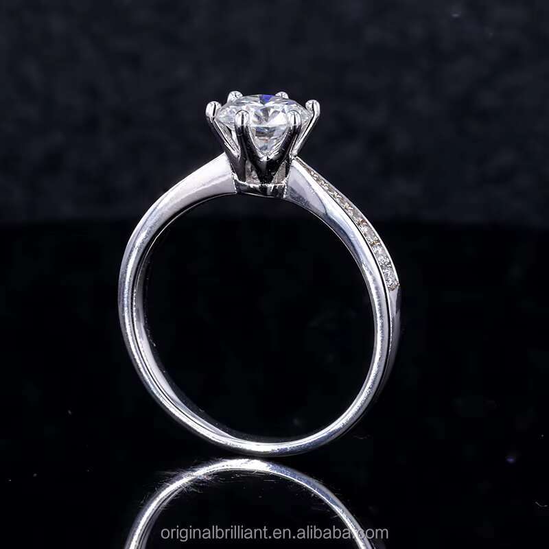 Starsgem Wholesale D Color VVS Moissanite Diamond Ring S925 Sterling Silver Moissanite Engagement Ring