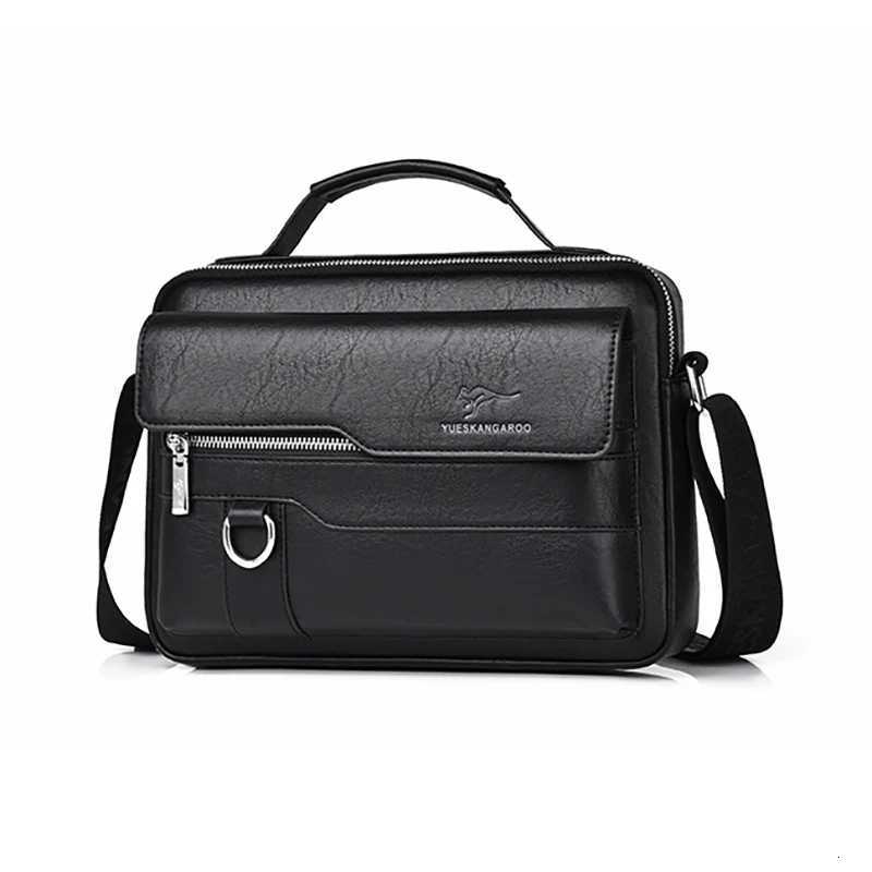 MenS Messenger Shoulder Briefcase Business Square Tote PU Leather Cross Handbag Crossbody Square Side Phone Pouch Hand Bag MaleT251125