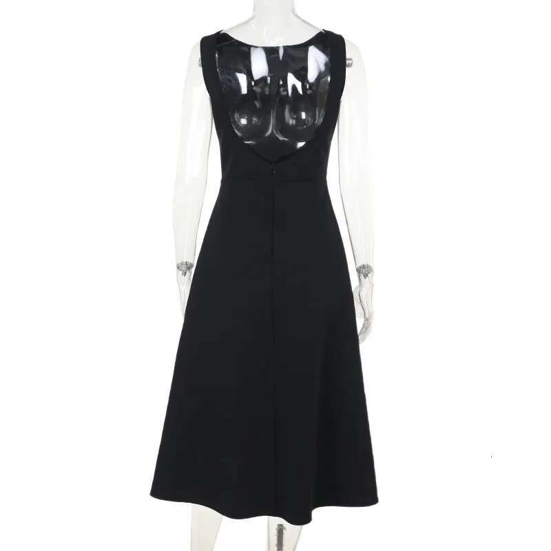 Dongdumaoyi Townlike Pleated Waist Wrap A Line Dress Women Elegant Midi Long Summer Backless Nightclub Sexy Party Dresses