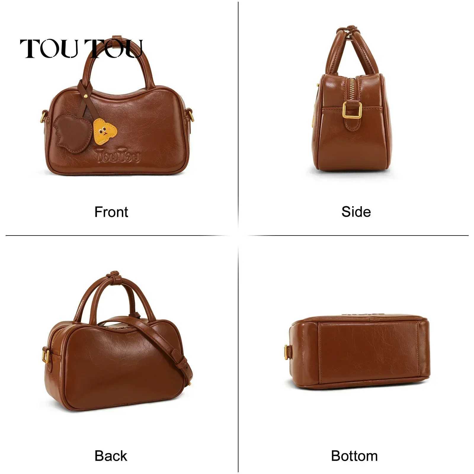 TOUTOU Womens Bowling Bag Shoulder Strap Mini Copy Bag Cute Pendant Designer Brand Boston Handbag Cross Body Bag Christmas Gift W250421