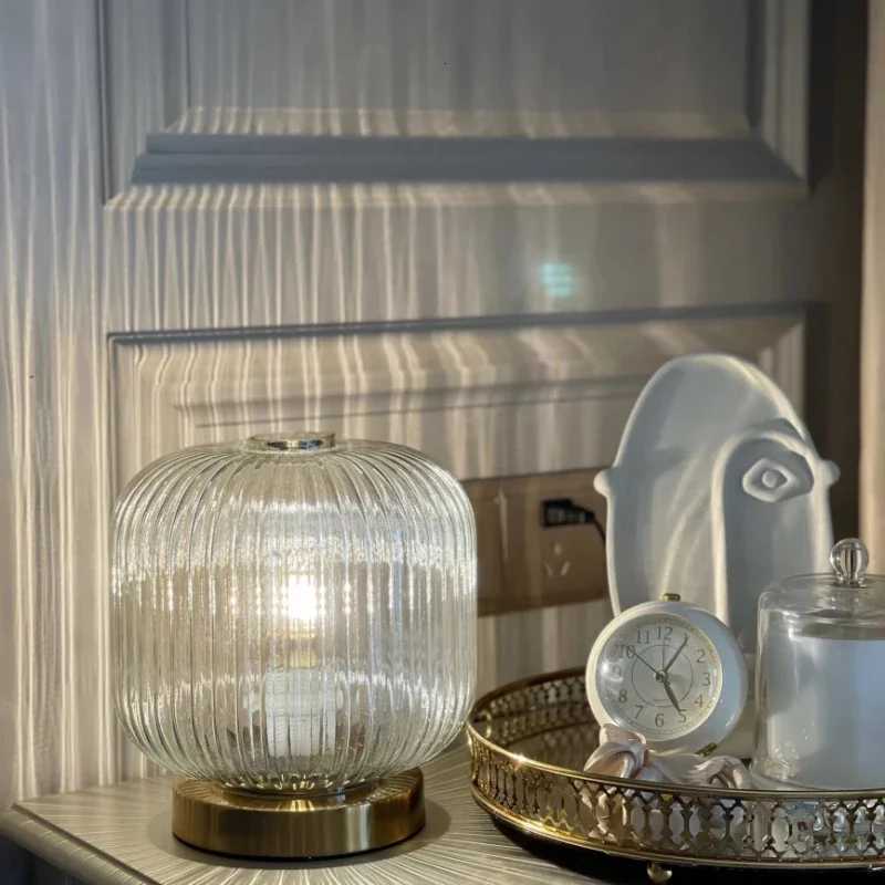 Nordic Modern Glass Table Lamps Bedroom Bedside Night Light Study Office Decoration Reading Home Lighting LED Living Room DeskM251125