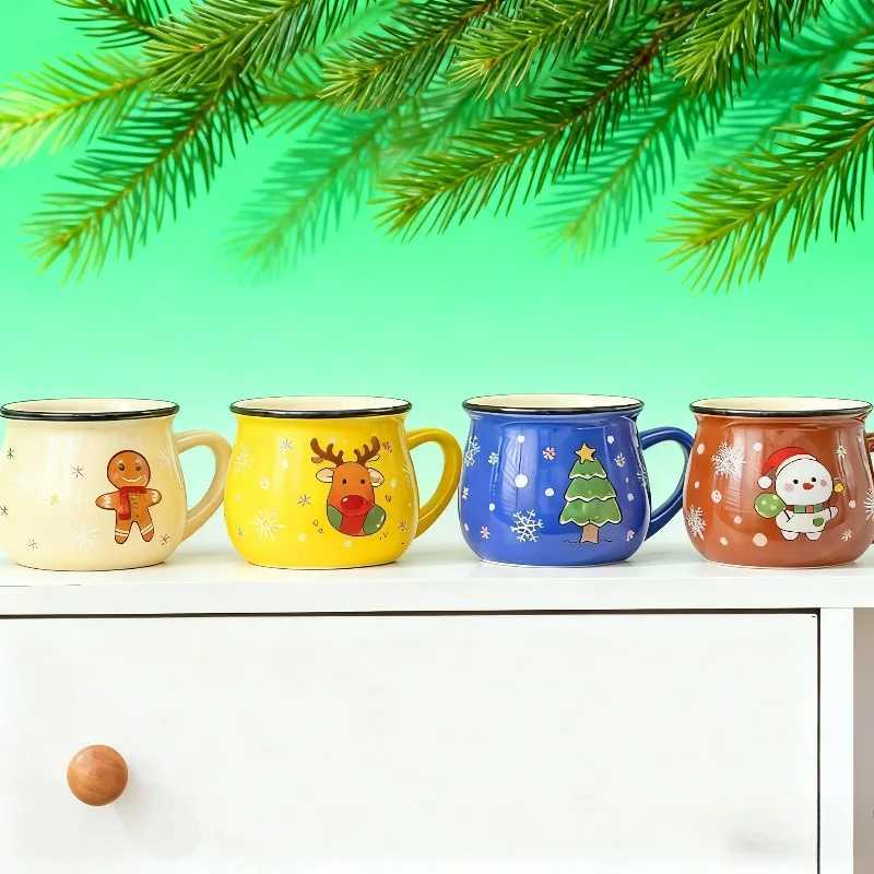 150ML Christmas Mugs Ceramic Cute Santa Elk Penguin Mousse Cup Coffee Cup for Office Home Milk Coffee Tea Cups Xmas Gifts Y251125