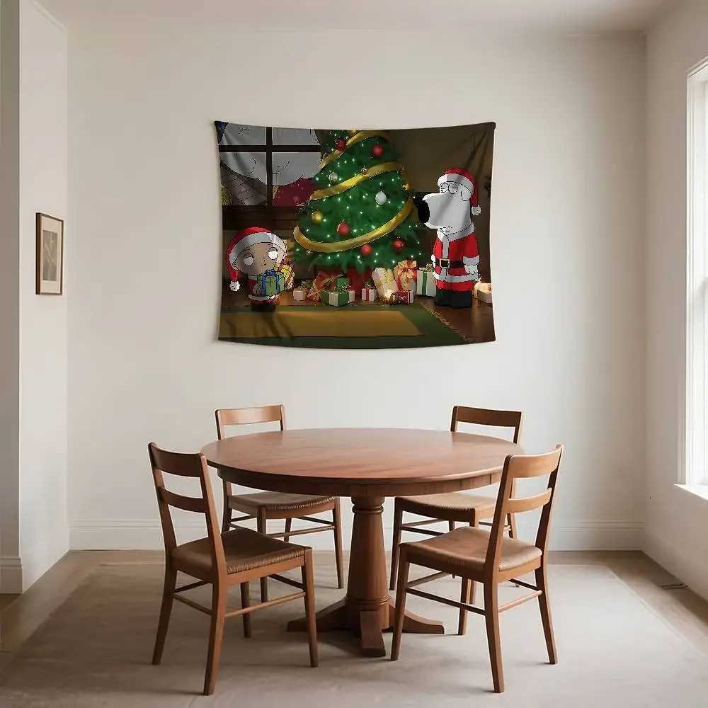 Christmas With F-Family G-GuyS Tapestry Wall Hanging Tapestry Art Deco Blanket Curtain Hanging At Home Bedroom Living Room DecorM251125