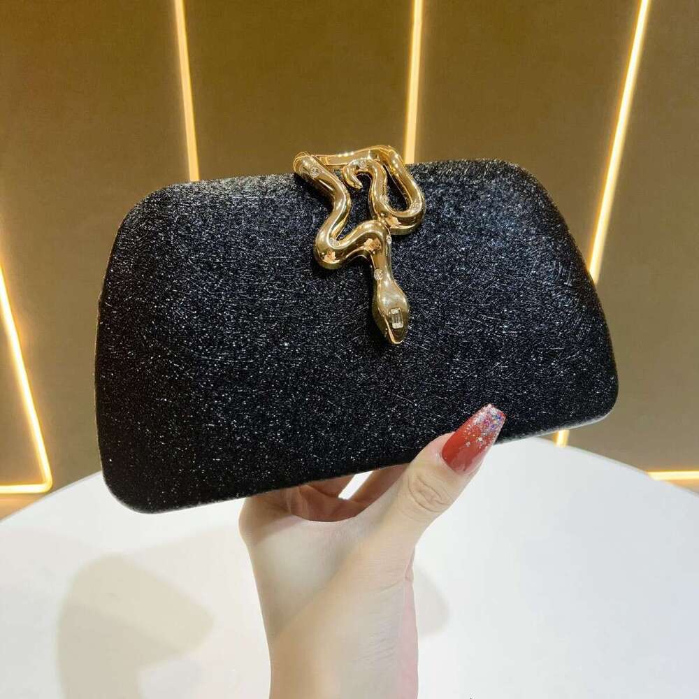 Women's Fashion Serpentine Lock Banquet Chain Strap Crossbody Party Handbag Evening Dress Bag 2025 Versatile Style New Trendy Ins