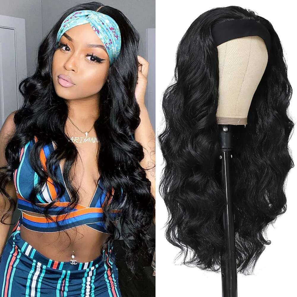 Hine Made Wig Ready To Wear Headband Body Wave Remy Human Hair Wigs For Women