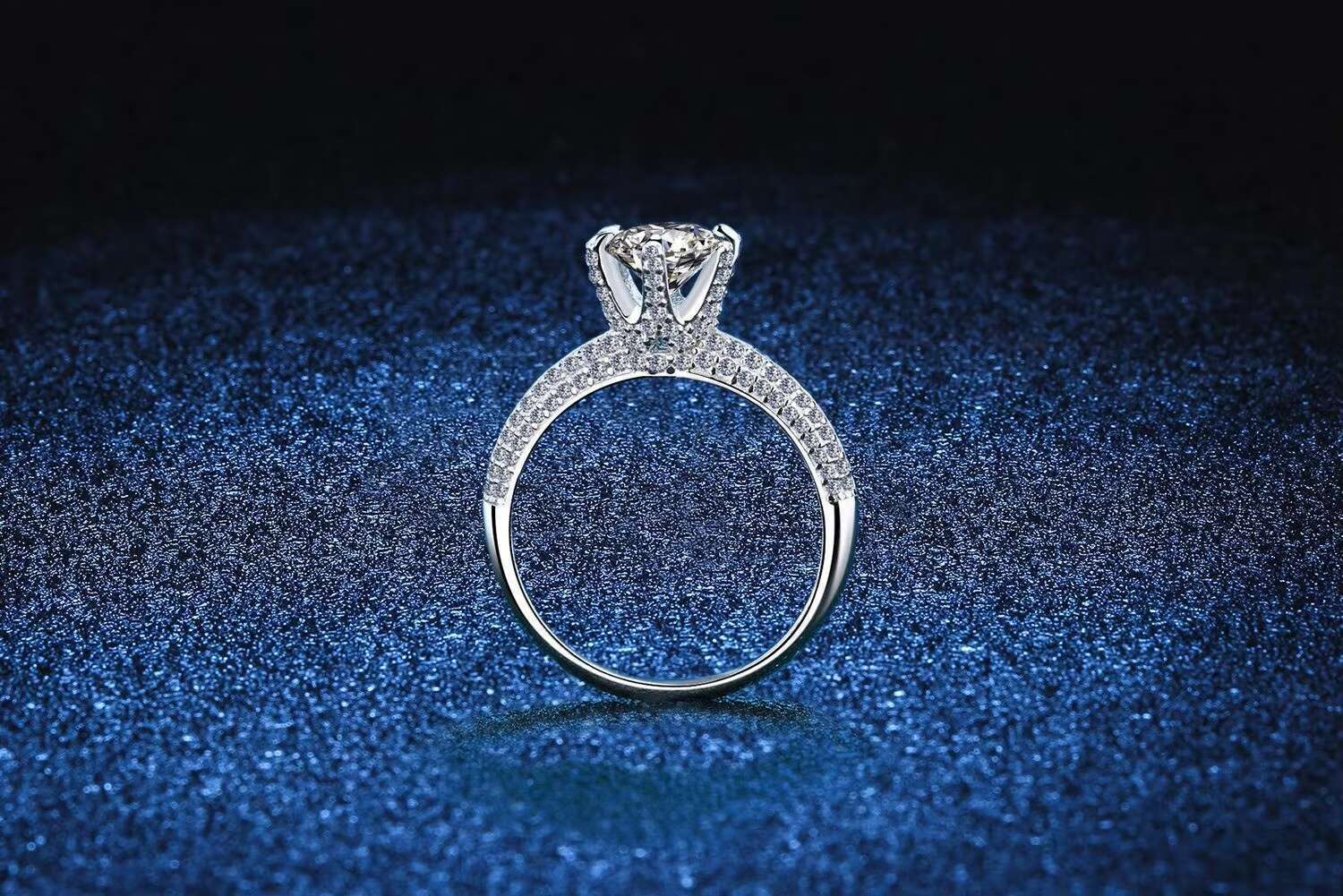 1-3 Karat Moissanite Rings Elegant and Luxurious Jewelry Accessory S925 Sterling Silver Half Ring