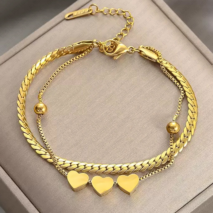 Designer Bracelet Bracelet for Women Stainless Multi Layer Bangle Gold Bangles Luxury Jewlery Designer for Women Elegant Timeless Sparkling Gift Premi