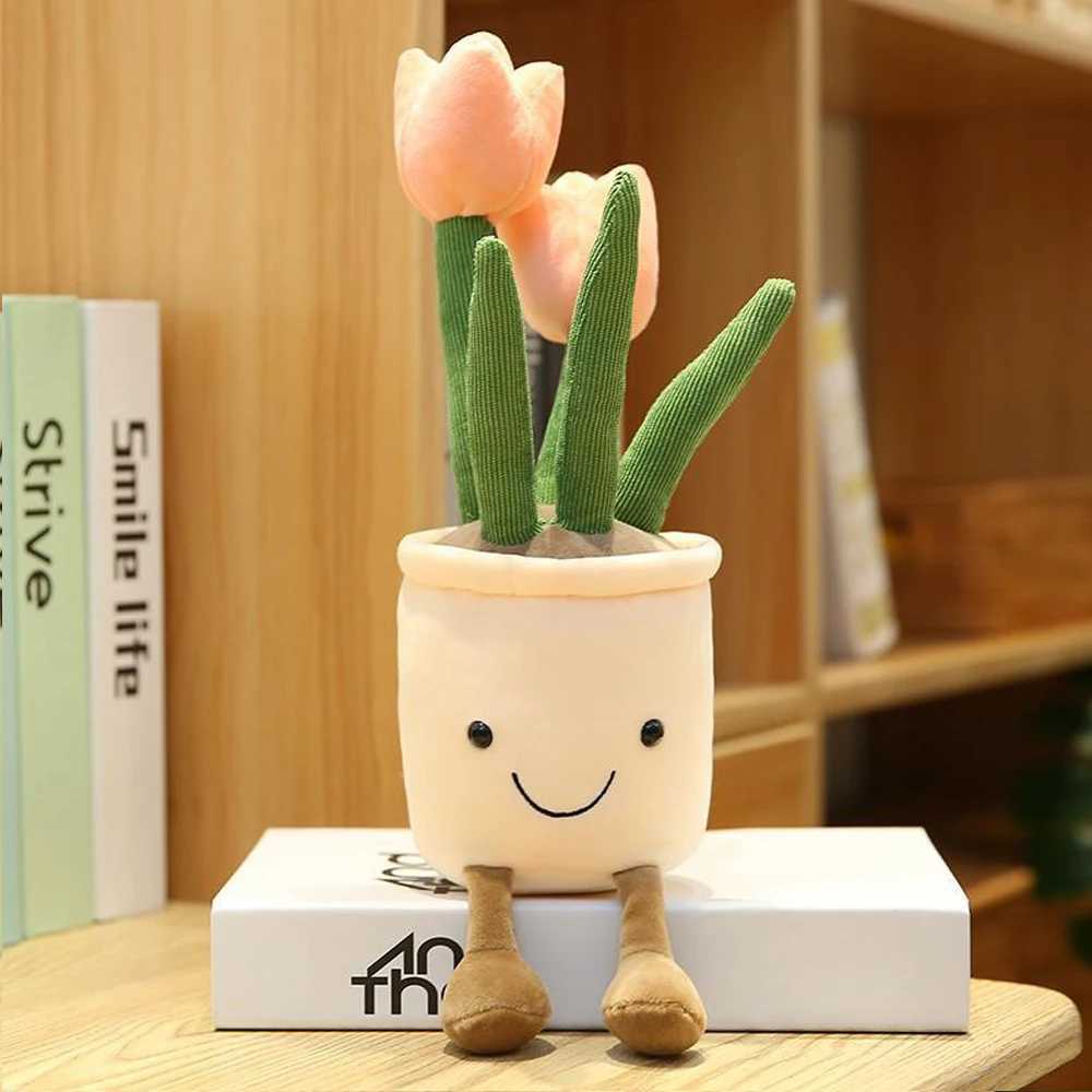 25-35cm Tip Plush toy flowerpot plush low decoration soft fluffy toy plant friend throw low Y250425