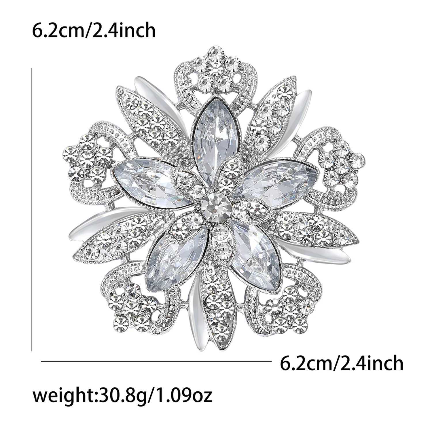 Luxurious Crystal Glass Flower Brooches for Women Creative Rhinestone Pins Event Party Backpack Decoration Clothes Accessories J251125