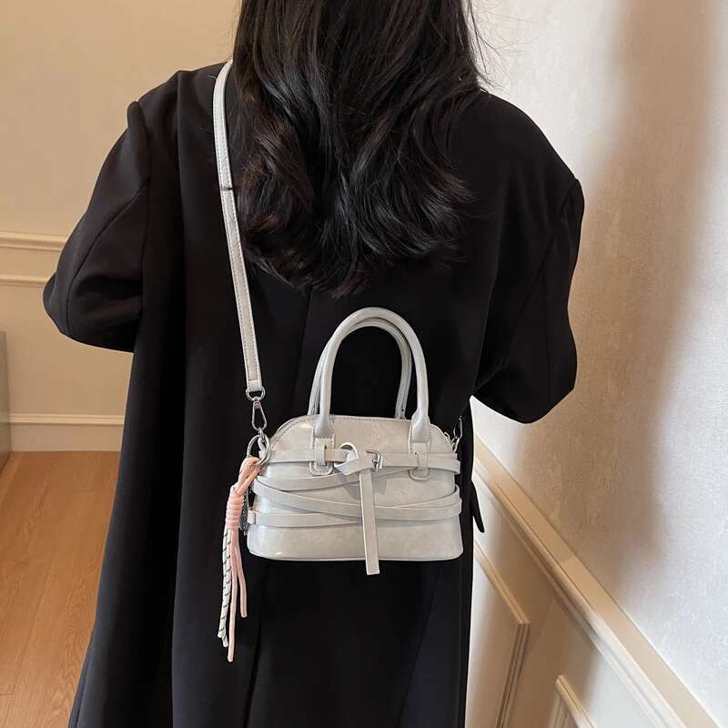 Designer bag New Arrival Pink PU Leather Handbag Crossbody Bag TopHandle Satchel Knotted Strap Decorative Keychain Fashion Trendy Small Cute Summer