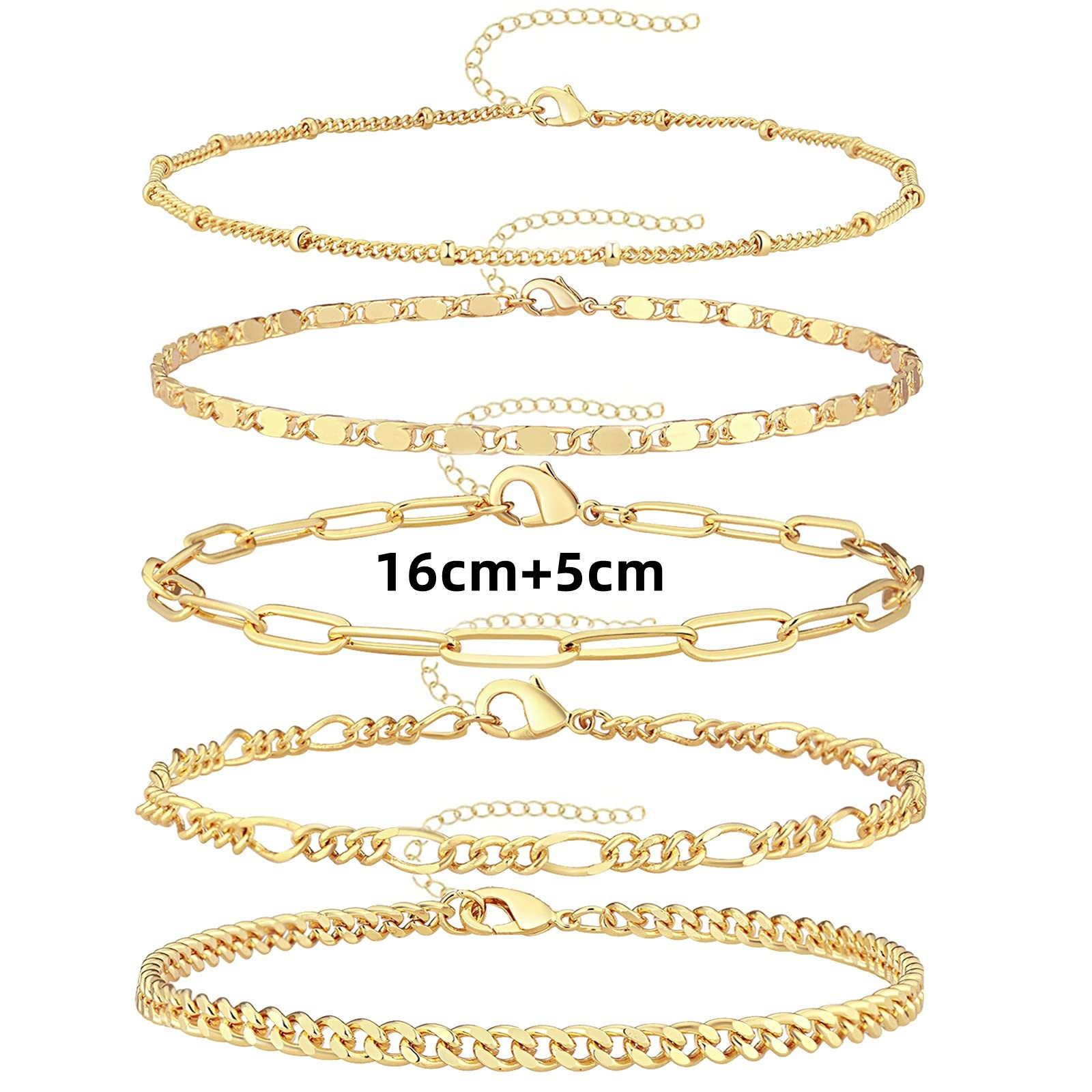 5 Pcs Punk Trendy Multilayer Bracelets Set for Women Elegant Delicate Twist Sparkling Adjustable Bangles Jewelry Couples Gifts designer bracelet women - view 7