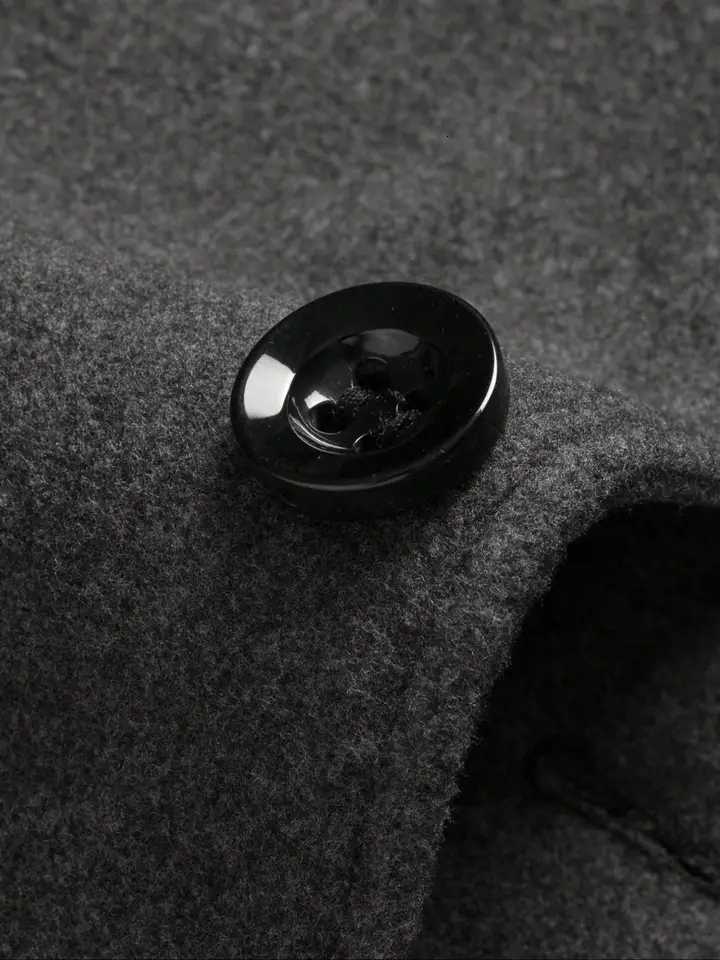 Mens Woolen Overcoat Long Sleeve Solid Casual Jacket with Pockets Comfortable Daily Wear Business Sports FashionT251125