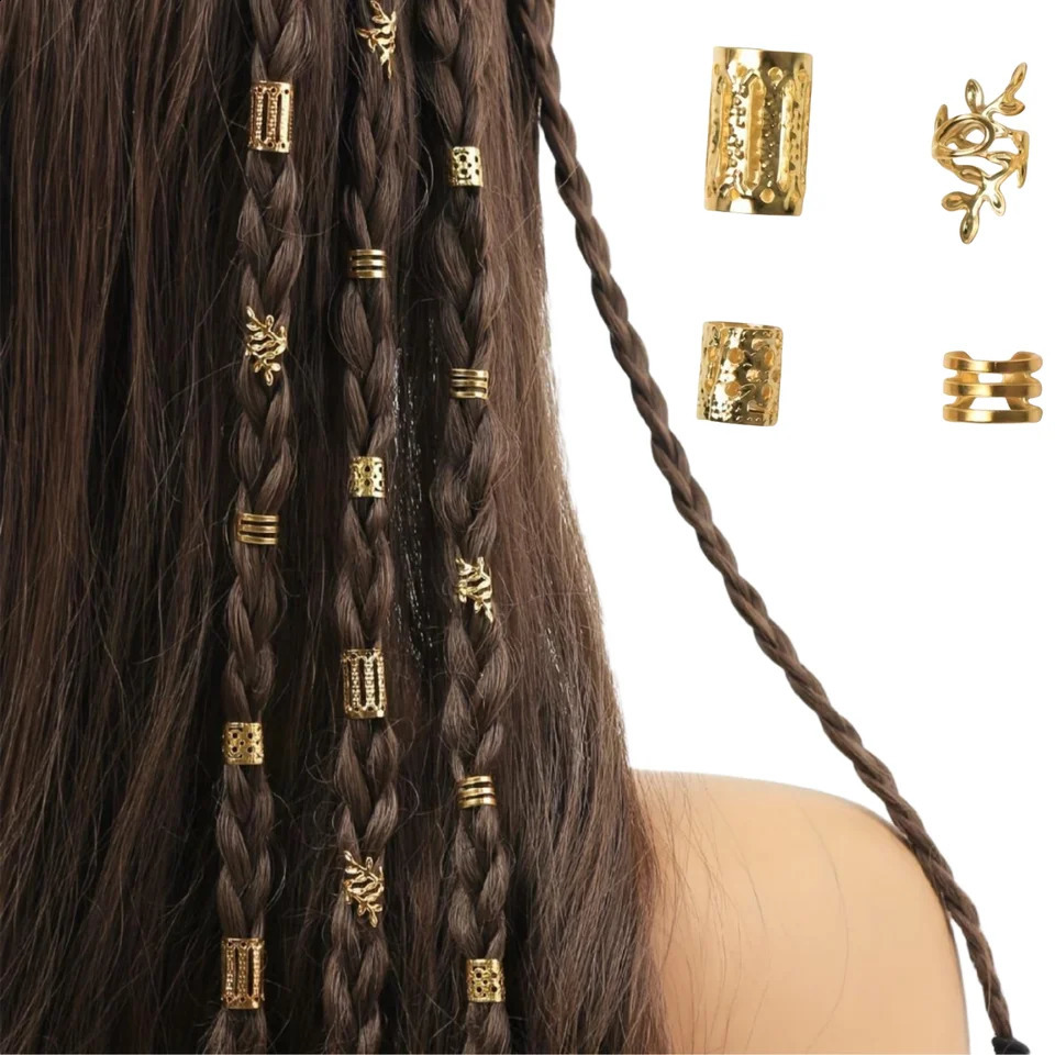 40 piecesset of elegant hollow hair rings with different patterns suitable for girls to DIY accessories local braids 250417