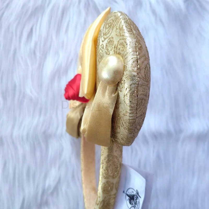 Disney Beauty and Beast Princess Beauty Headbands Disney Park Mickey Minnie Ears Plush Headwear Childrens Toys Party Decoration X250425