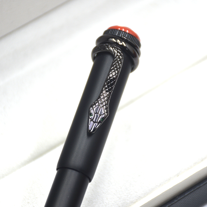 High Quality Heritage Collection Black Metal Rollerball Pen Ballpoint Pen Special Design Snake Clip Office School Writing Ink Fountain Pens