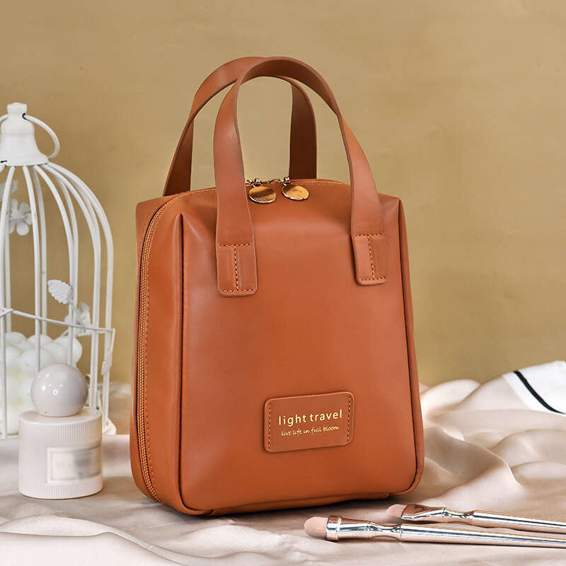 1 multifunctional PU leather portable makeup bag, large capacity, suitable for travel and daily use